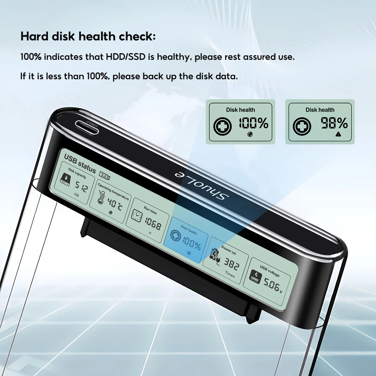 HDD Case Enclosure Box 2.5 SSD SATA To USB 3.2 With 5Gbps Adapter External Housing Hard Drive Box Transparent Zpaxo