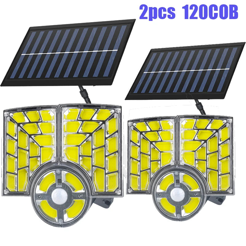 Solar Flood Lights Motion Sensor Powered Light 3 Modes Outdoor Zpaxo