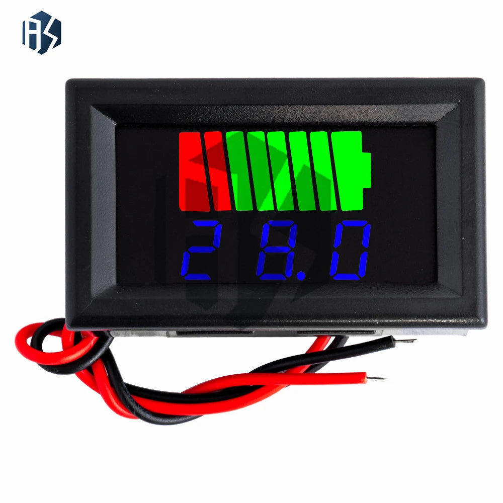 12V-60V Waterproof Battery Capacity Meter Blue LED Vehicle Level Zpaxo