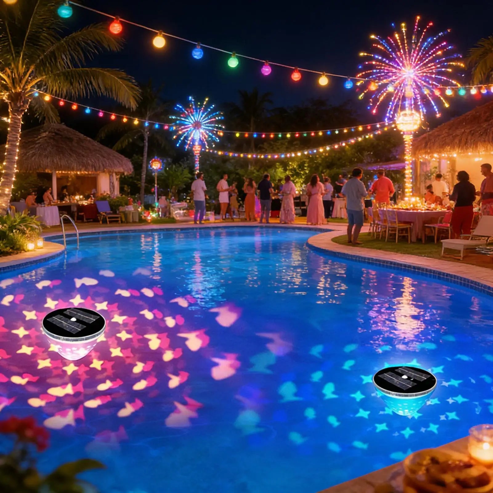 Floating Pool Lights 5-Mode LED Hollow Aesthetic Bright Swimming Pool Lights Solar Lamp for Outdoor Lake Garden Patio Over Zpaxo
