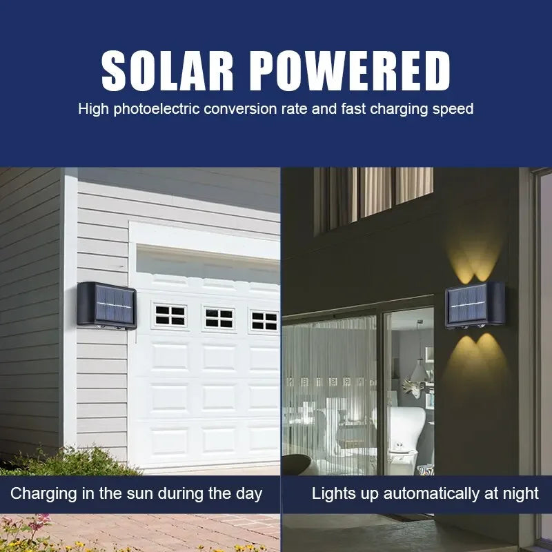 Solar LED Wall Light IP65 Waterproof – Garden & Courtyard Lamp