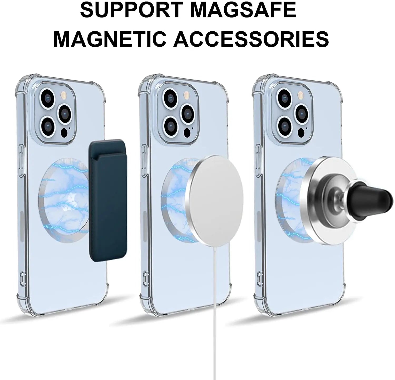 Universal Magnetic Metal Plate Ring Magsafe Iphone Wireless Charger