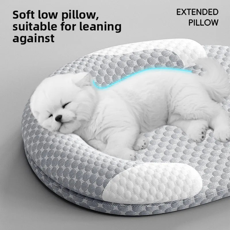 Ice Silk Cooling Dog & Cat Bed – Oval Breathable Pet Nest