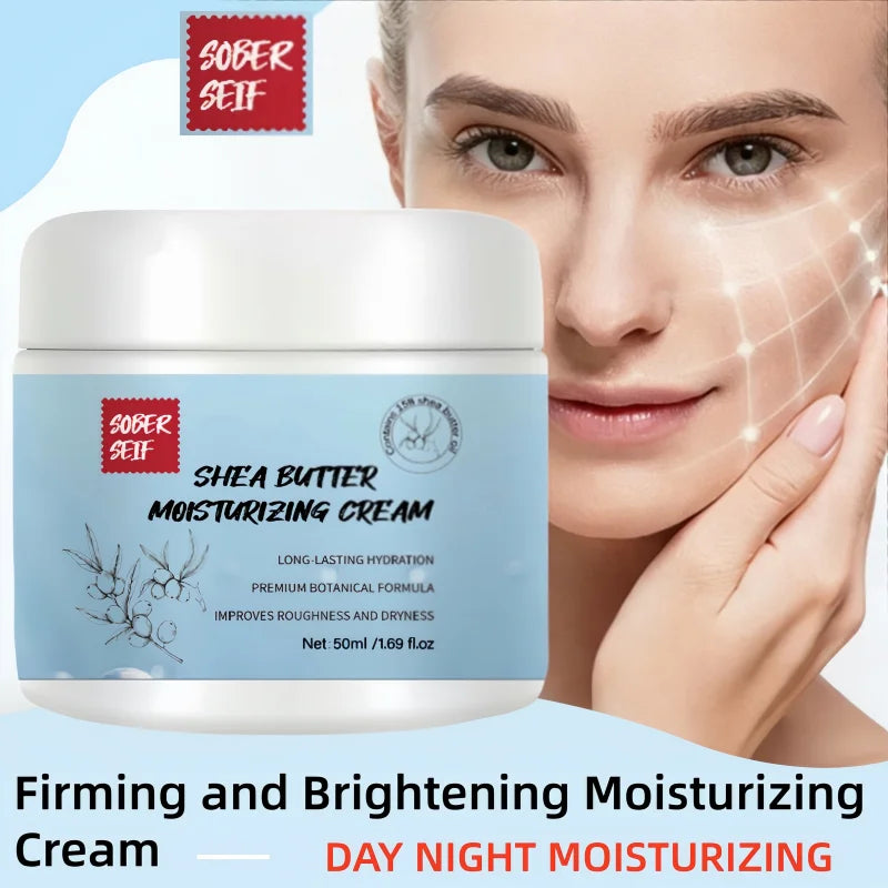 Shea Butter Hyaluronic Acid High‑Moisture Face Cream 50ml Dry Skin Savior Deep Nourishing Skin Care Zpaxo 1pcs
