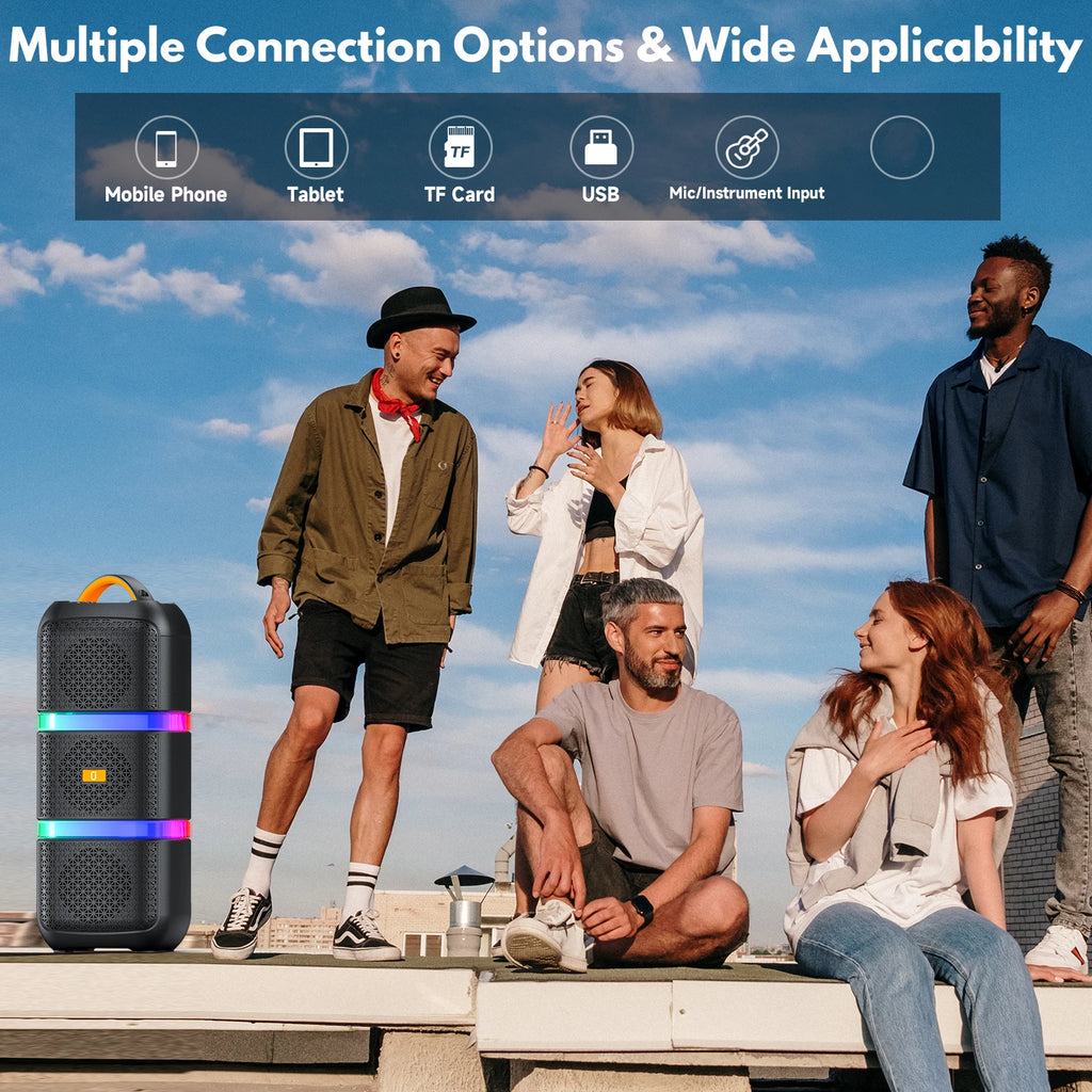 Fanfun 2 Wireless Microphones Series Karaoke Machine Treble Bass