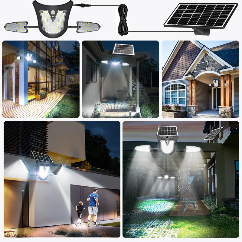 Bright Solar Lamp 115led Security Lights Remote IP65 Waterproof Zpaxo
