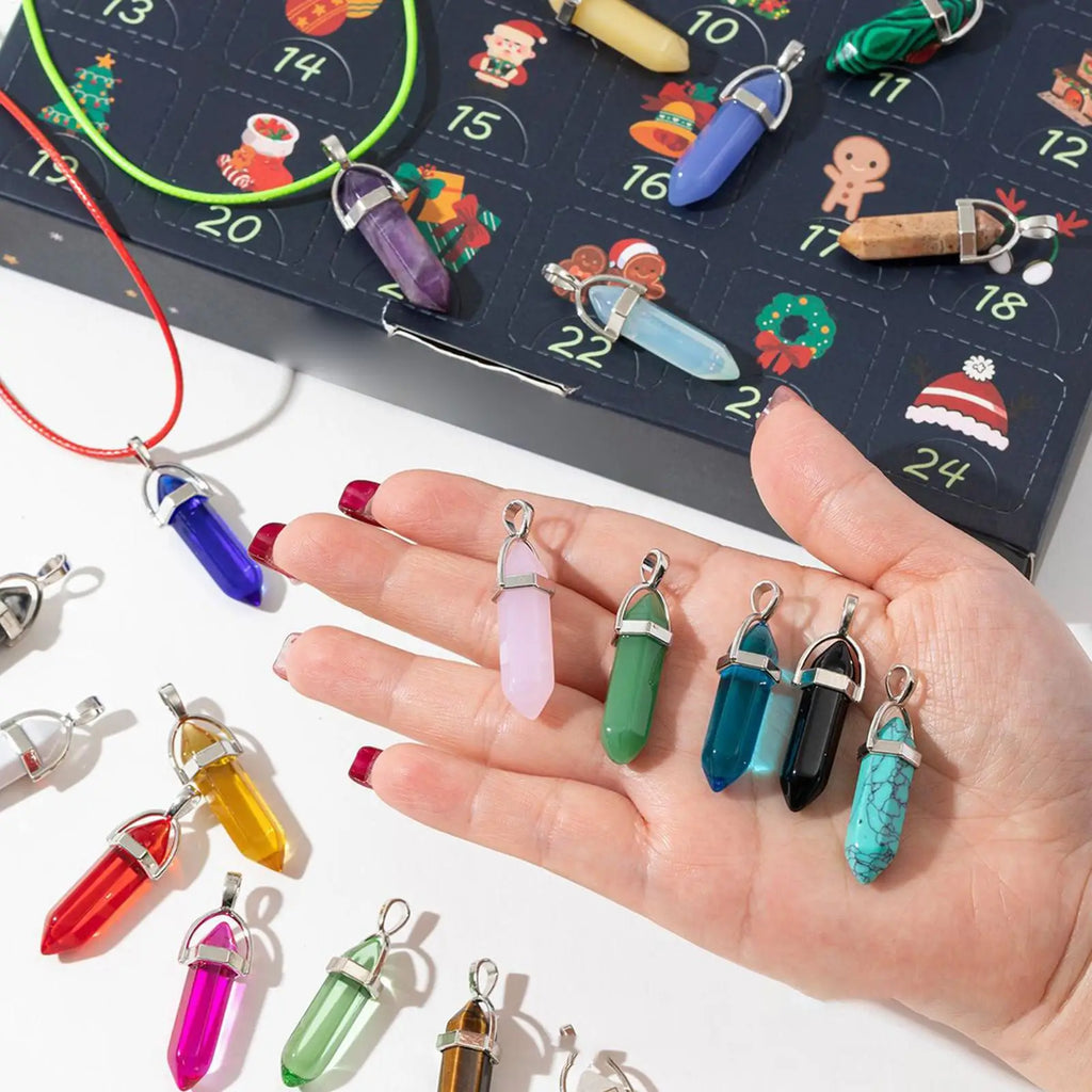 Crystal Advent Calendar 24 Days Christmas Countdown Pendant Girls