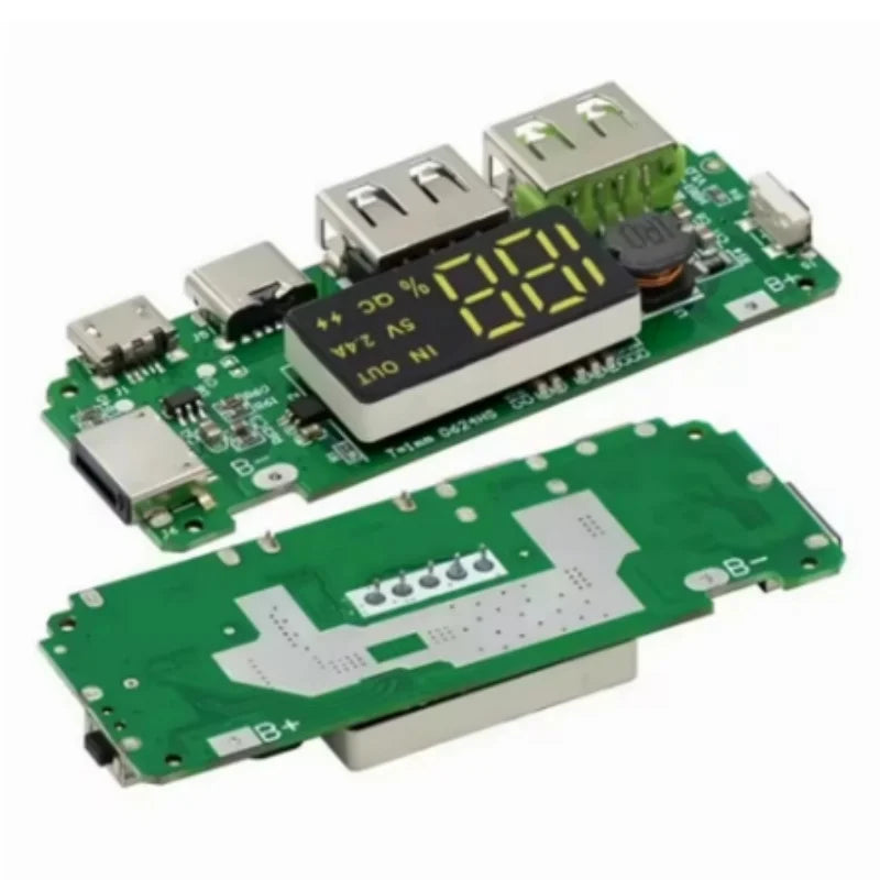 18650 lithium battery digital charging module 5V2.4A 2A 1A dual USB output with display boost module Zpaxo