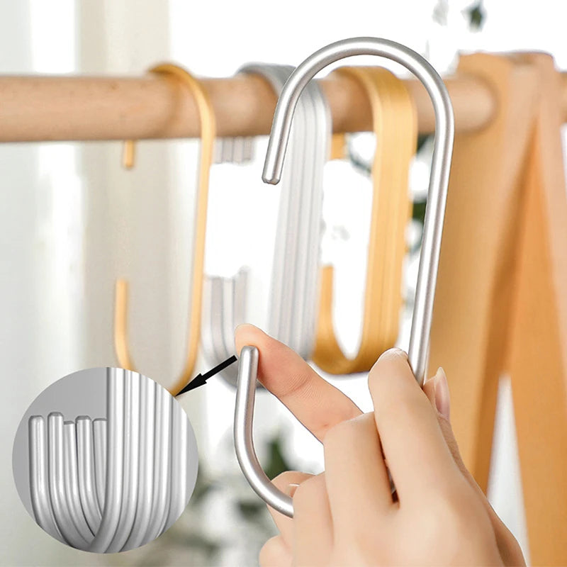5Pcs Gold/Silver C-Shape Hooks For Closet Multi-functional Hanging Metal Hook For Clothes Bags Hats,closet Organizer System Zpaxo