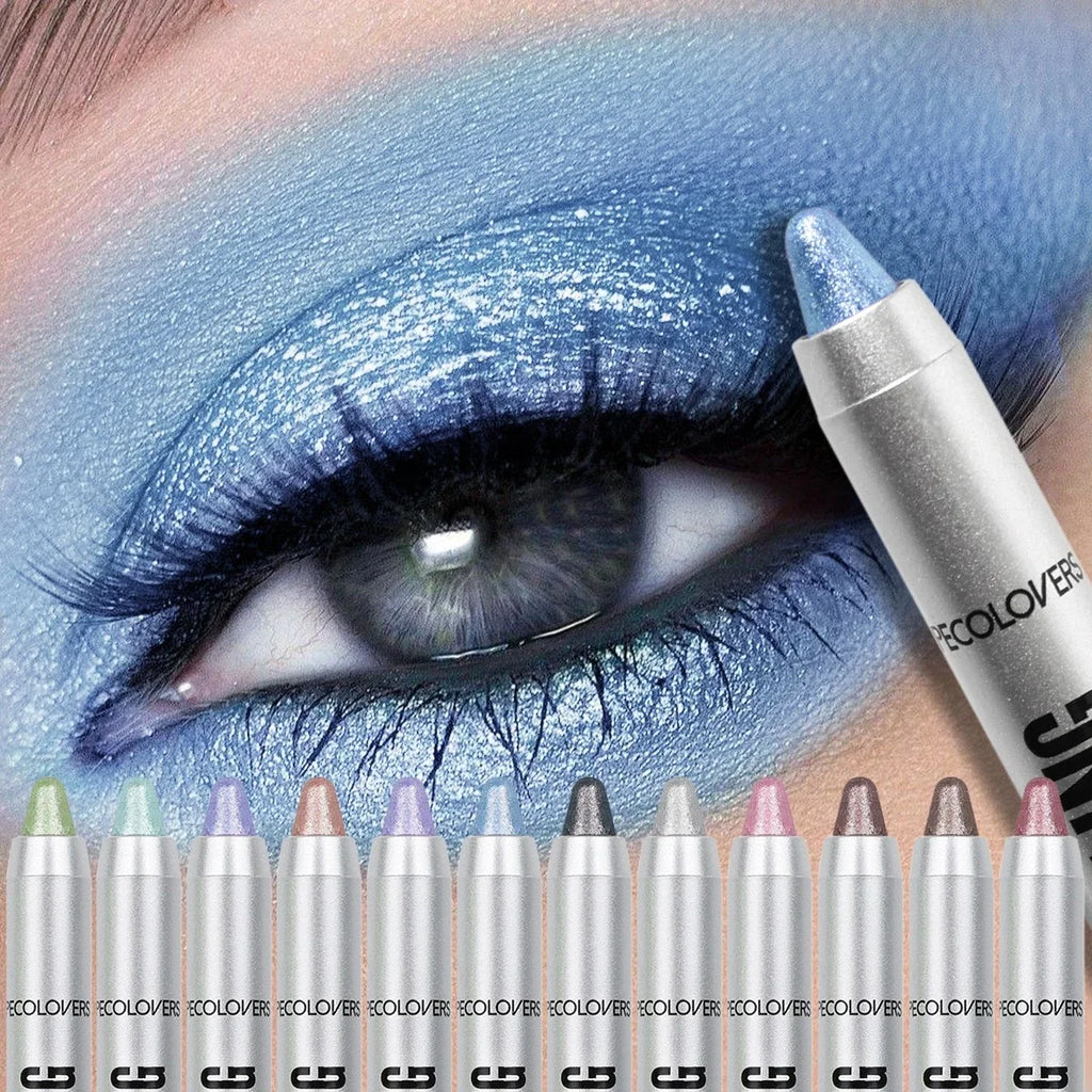 Pearlescent Long-lasting Eye Shadow Stick Shimmer Pigment Blue Purple Zpaxo