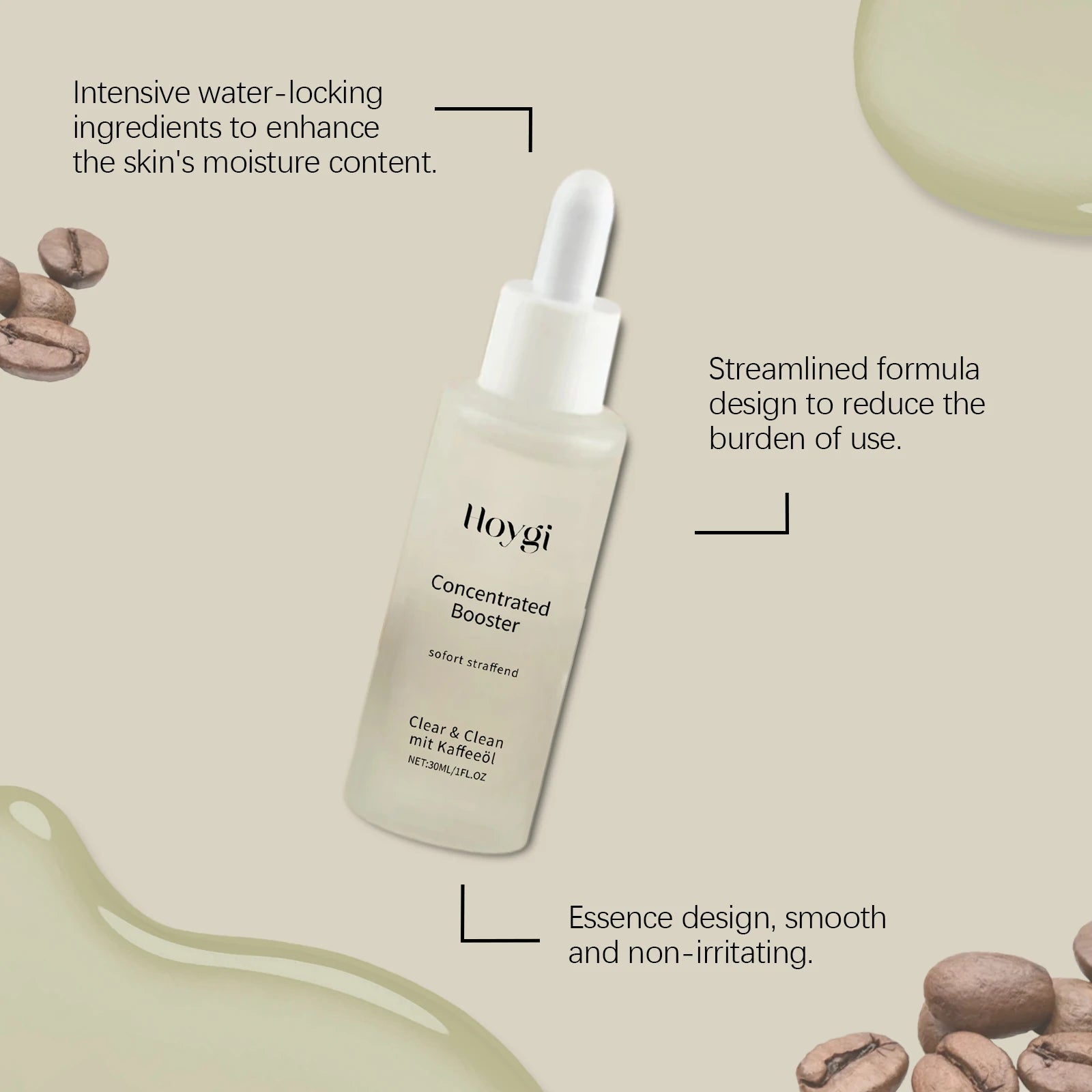 Hydrating Lifting Facial Serum for Dry Sensitive Skin Brightening Face Essence with Coffee Seed Oil Soft Smooth Non Greasy 30ml Zpaxo