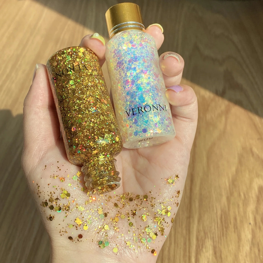 Body Sparkling Sequins Glitter Gel Eyeshadow,Stage Glitter Eyeshadow Highgloss Face Brighten Stage Makeup For Music festival Zpaxo