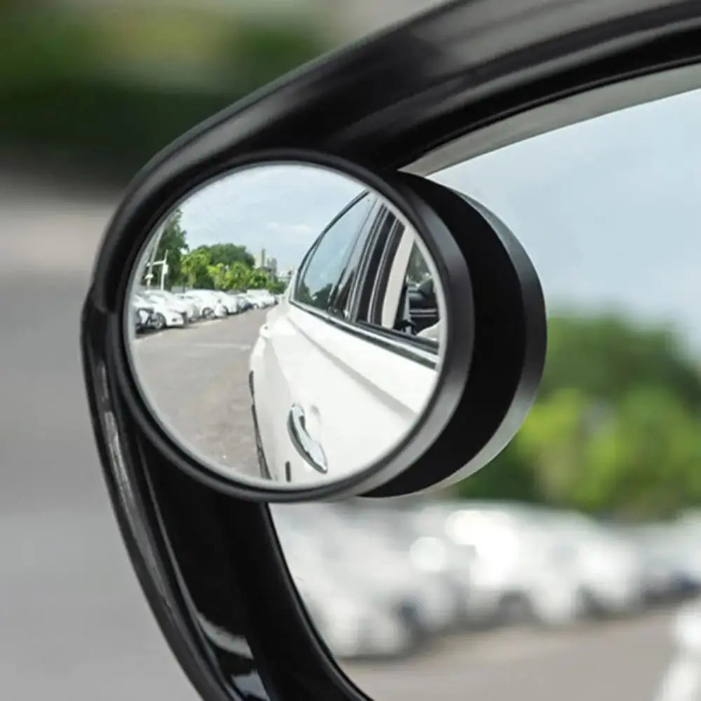 Carbon Fiber Blind Spot Mirror Small Round Mirror 360 Degrees Rearview Mirror Extended Field of View Multi-Function Rain Eyebrow Zpaxo
