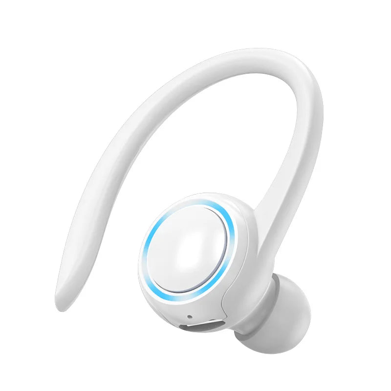 Wireless Ear Hanging Bluetooth 5 2 Earphones Sports Fitness Music Zpaxo White
