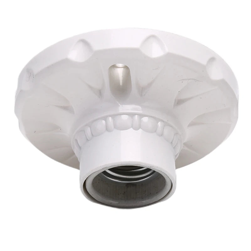 E27 Ceramics LED Light Bulb Holder Round Socket Base Hanging Lamp 6A