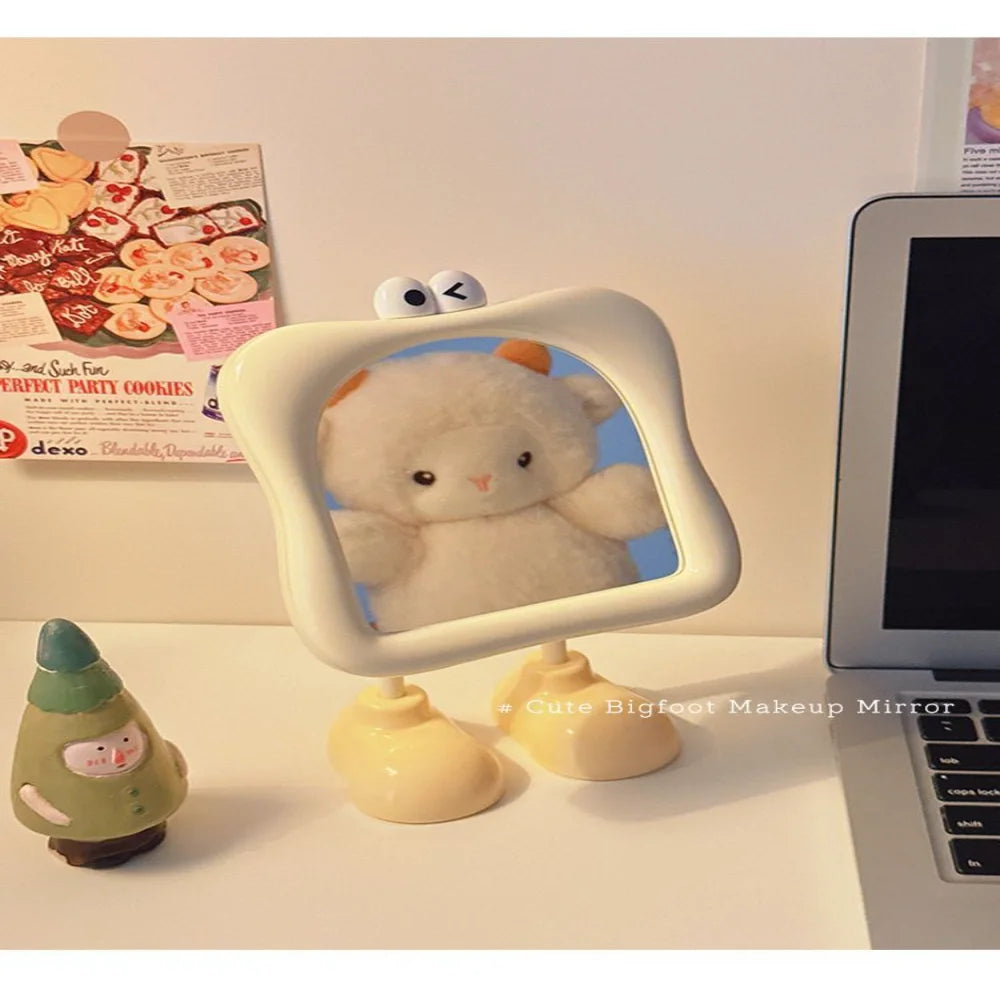 Cartoon Big Foot Vanity Mirror – Kawaii Desktop Standing Mirror