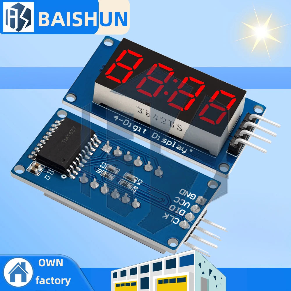 tm1637 4 Bits Digital LED Display Module Arduino 7 Segment Clock RED Zpaxo