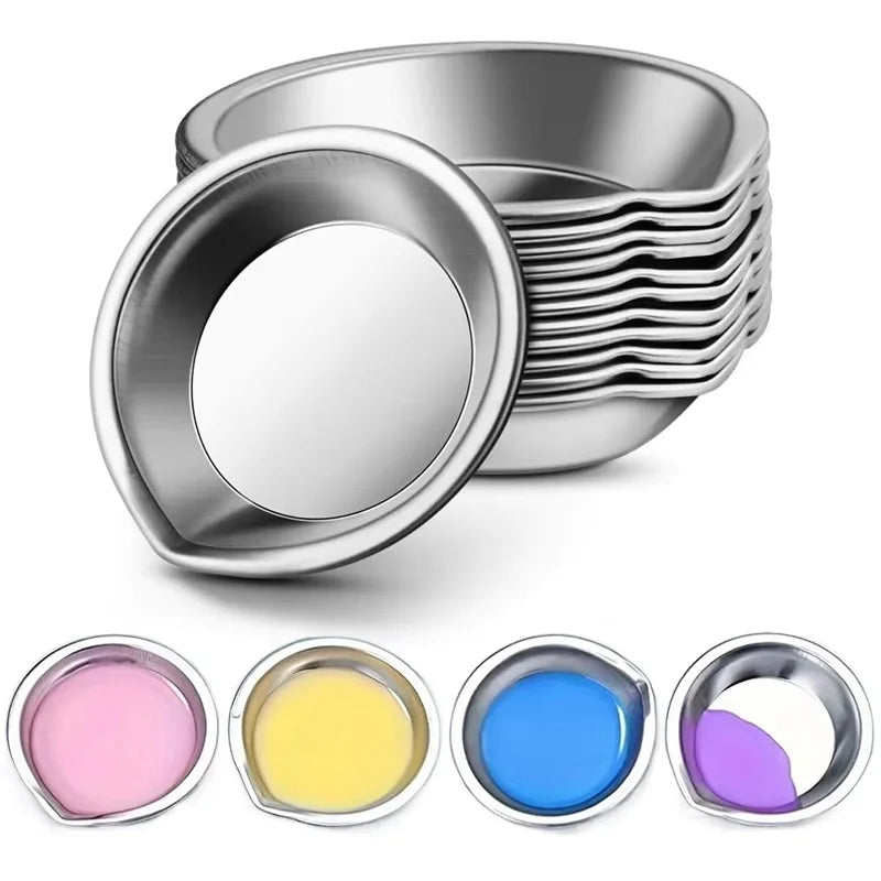 Durable Stainless Steel Paint Palette Round Mixing Trays Artists