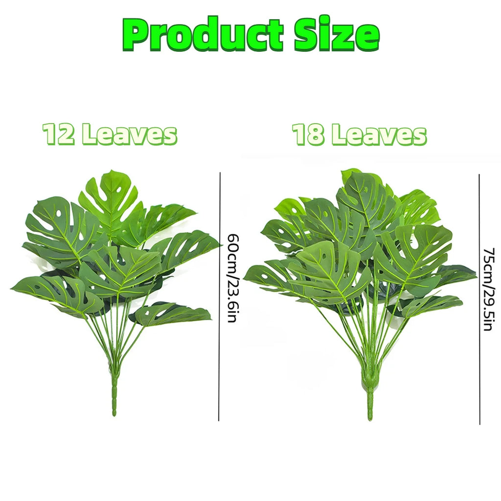 Large UV Resistant Artificial Monstera Leaves | Tropical Faux Greenery