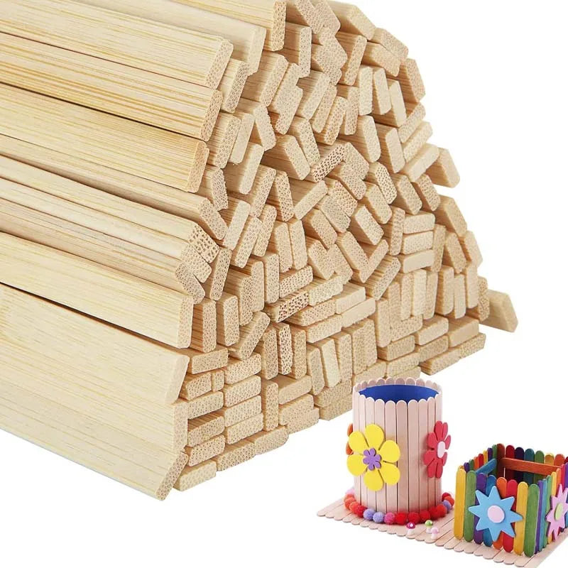 10pcs Wooden Sticks, Wide Flat Sticks, Wooden Paint Sticks Wood Strips for Craft Projects Zpaxo