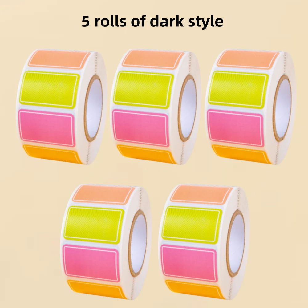 500Pcs Waterproof Blank Label Stickers – Self-Adhesive Name Tags Blank Label Stickers Zpaxo 5 rolls dark color