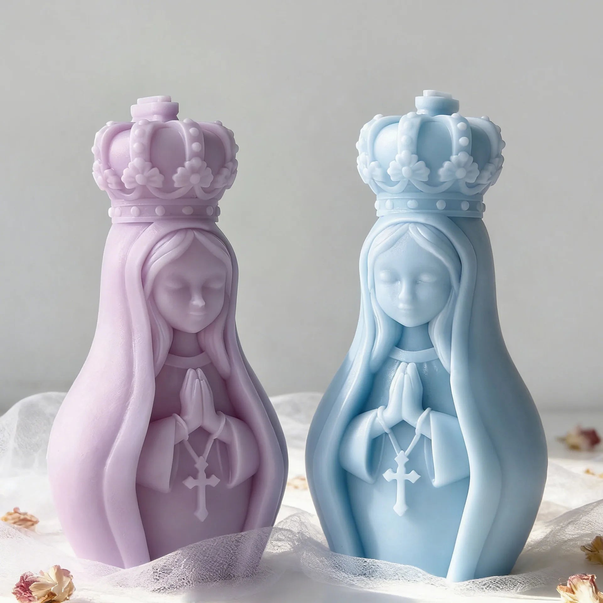 3D Virgin Mary Silicone Candle Mold – DIY Religious Craft