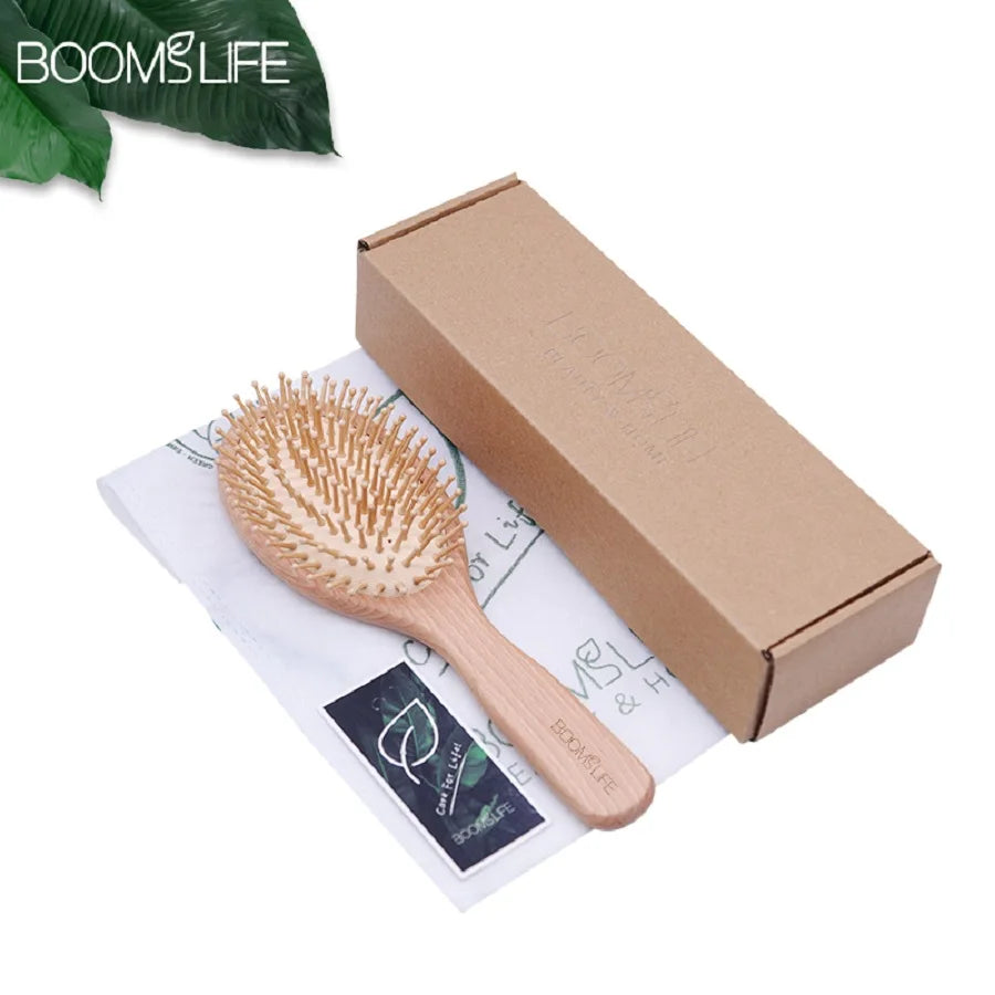 BOOMSLIFE Wood Wide Tooth Hair Comb & Scalp Massage Brush Wood Hair Comb Zpaxo