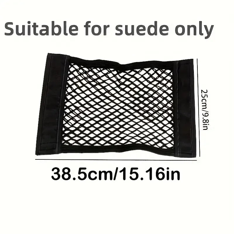 1 black mesh car trunk storage box-with hook and loop strap, easy to install and disassemble, double-layer elastic mesh bag stor Zpaxo 1pc