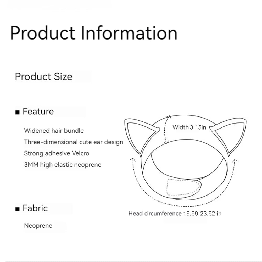 Cat Ears 3mm Neoprene Diving Headband Adjustable Dive Hairband Hair Protection Band Wetsuit Hood for Snorkeling Surfing Zpaxo