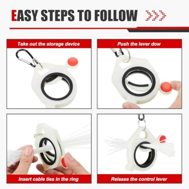 10-1pc Fluorescent Cable Tie Organizer Storage Cable Tie Holder Portable Cable Tie Storage Tool Electrical Wire Tie Organizer Zpaxo