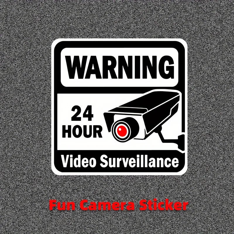 2PCS Warning Stickers 24 HOUR VIDEO Surveillance Security Camera Alarm Sticker CCTV Video Warning Tape Home Store School etc. Zpaxo black 2PCS
