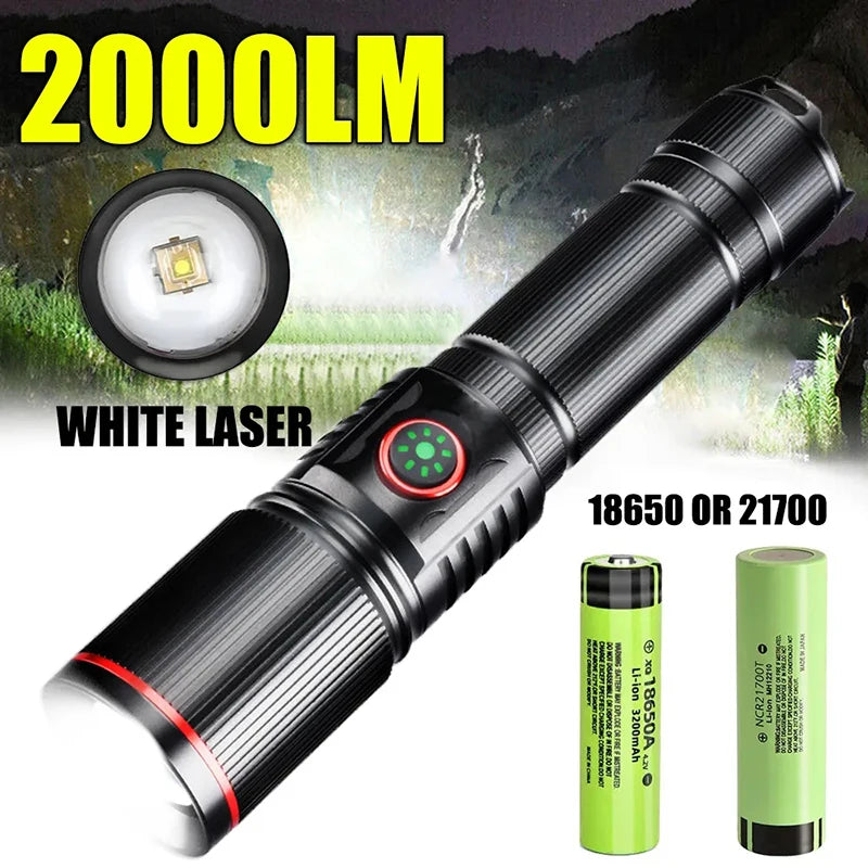 KDULIT 2000LM Tactical LED Flashlight | USB Rechargeable Zoom Torch