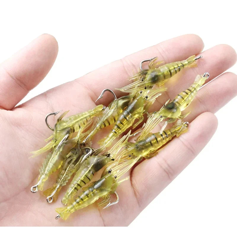 Silicone Soft Shrimp Fishing Lure with Hooks – Carp & Bass