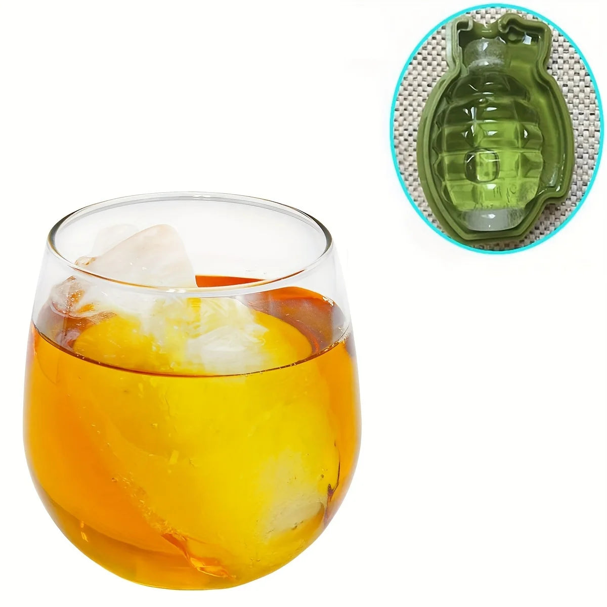 1 Grenade Shape Ice Cube Mold Food Grade Silicone Easy Release