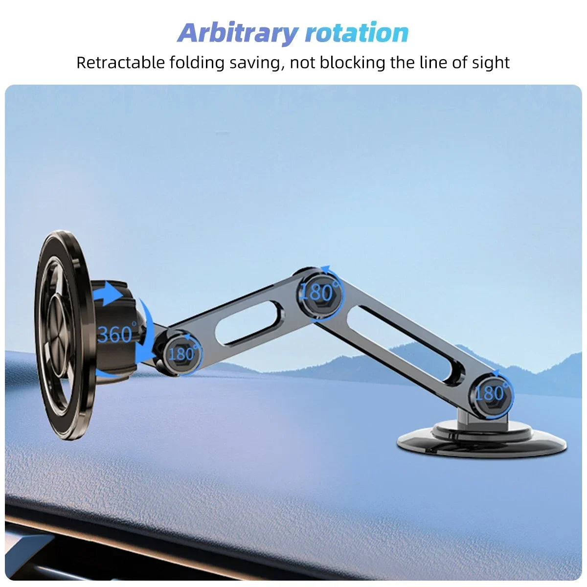 720 Rotate Metal Magnetic Car Phone Holder Foldable Magsafe Stand Air Zpaxo