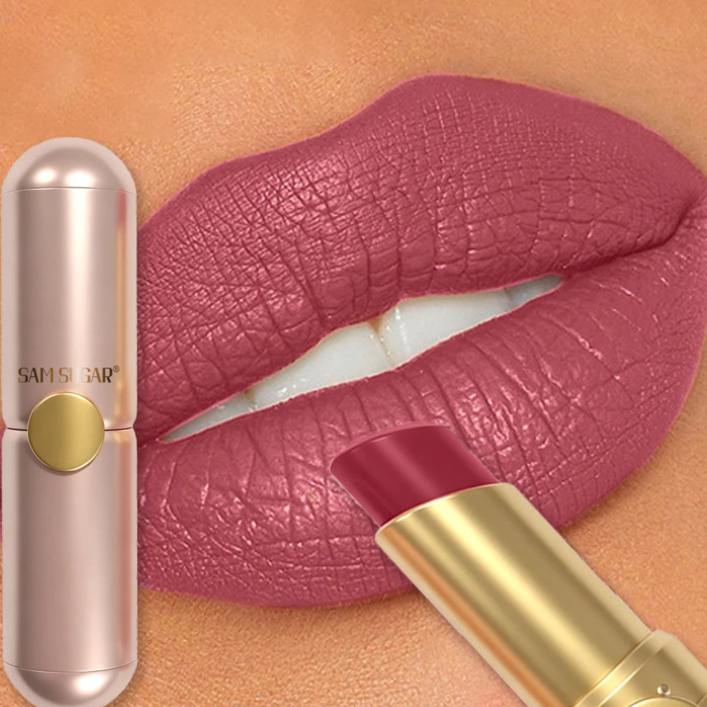 Pearlescent Pink Glitter Lipstick Moisturizing Waterproof Zpaxo 02