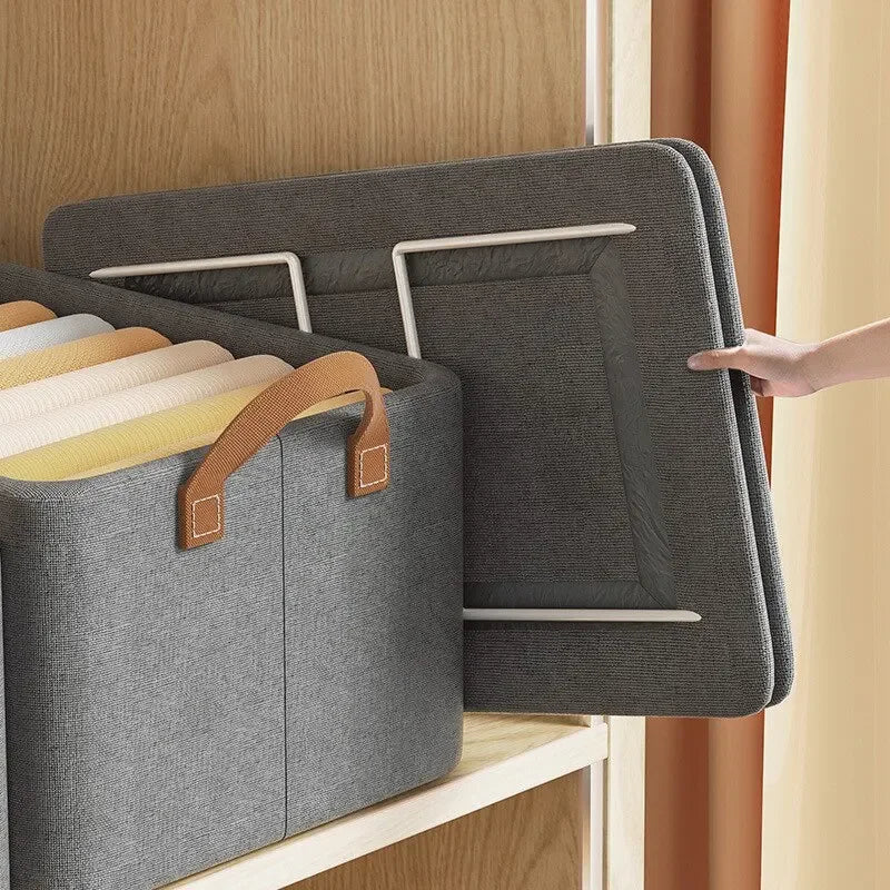 Frame Storage Box Closet Organizer Dirty Clothes Laundry Basket with Handles Foldable Clothes Storage Bin for Clothes Zpaxo