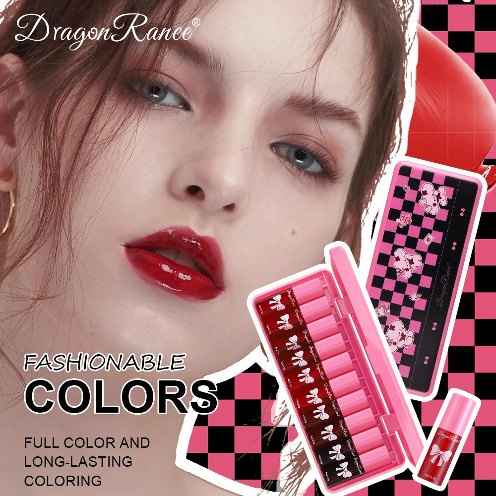 10 pack lip gloss set, easy to color and non fading, moisturizing lip gloss, waterproof and moisturizing lipstick water Zpaxo