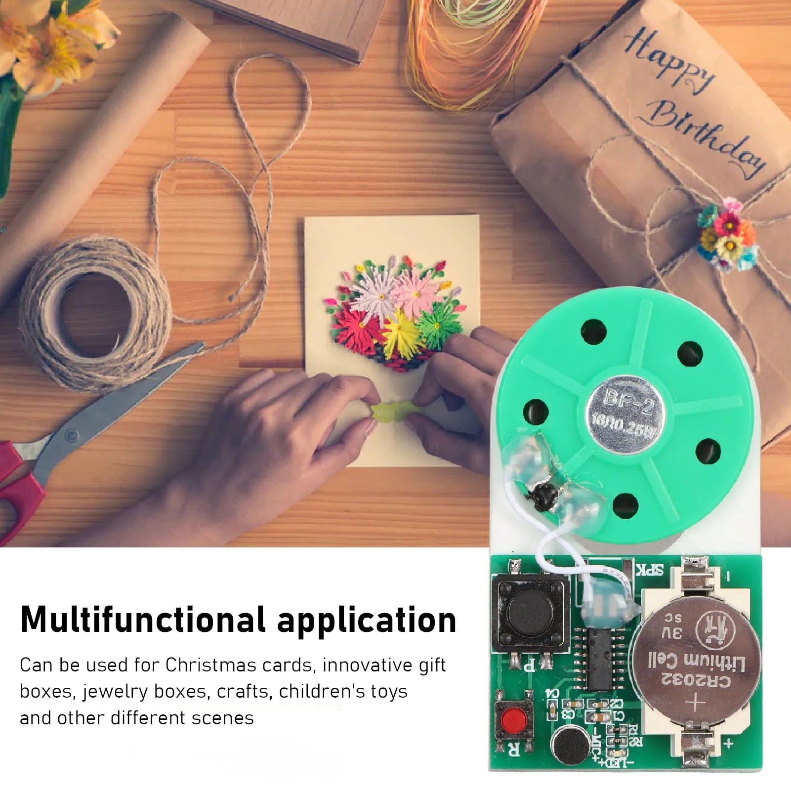 Recording Module 25 Seconds with Double Faced Adhesive Tape Professional Button DIY Sound Chip Module for Greeting Card Zpaxo