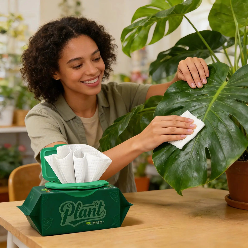 Plant Leaf Cleaning Wipes 50 Instant Dust Removal Shine Potted Plants