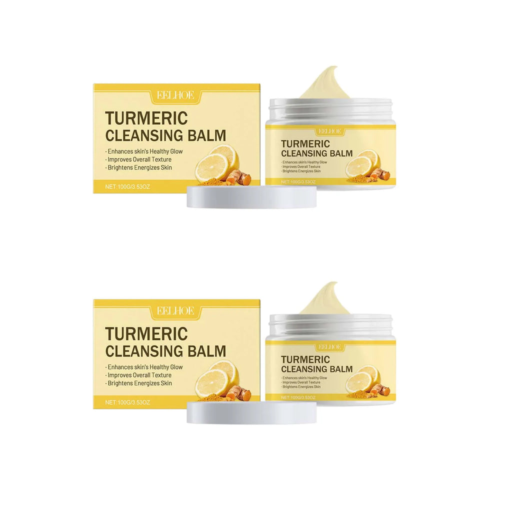 Ginger Lemon Makeup Remover Cleansing Facial Non-Tightening Gentle Makeup Face Eye Lip Makeup Remover Turmeric Cleansing Balm Zpaxo 2Pcs