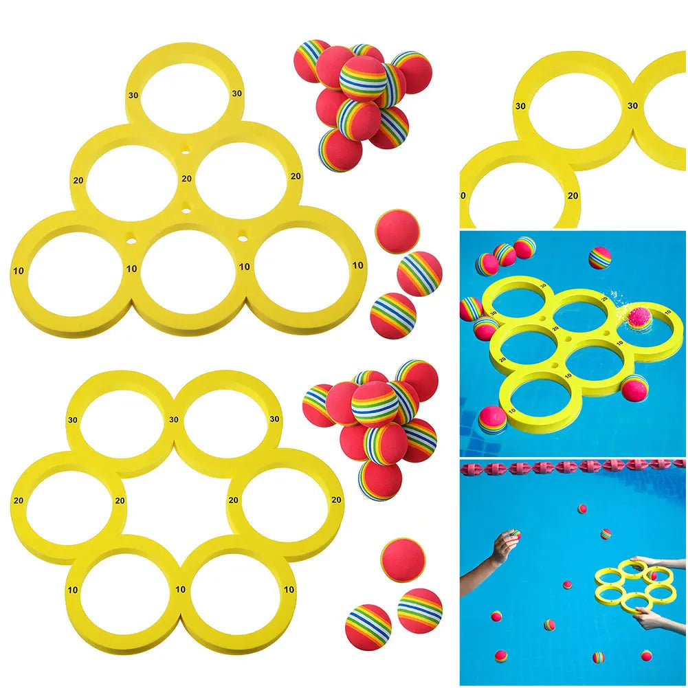 Fun Splash Water Sports Floating Pool Game Toy 10 Rainbow Balls