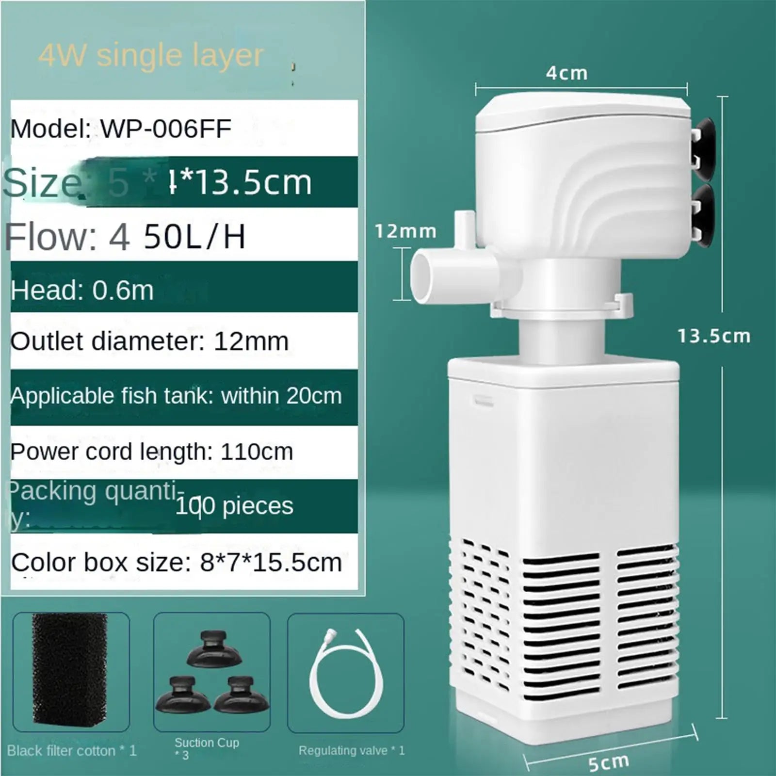 Aquarium Filter Built-in Oxygen Pump Space-saving Saltwater Hobbyists