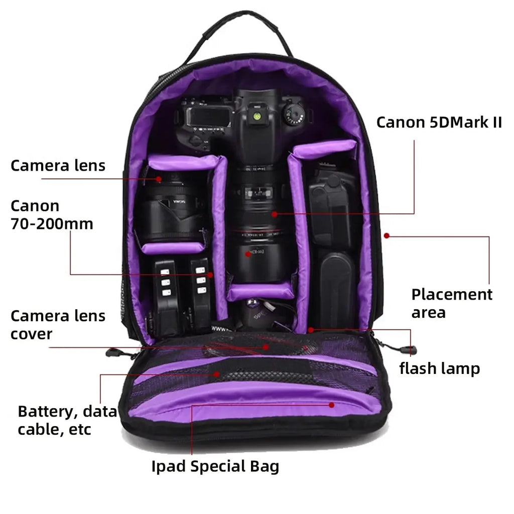 Outdoor Camera Backpack Video Digital Shoulder Bag Waterproof Photo