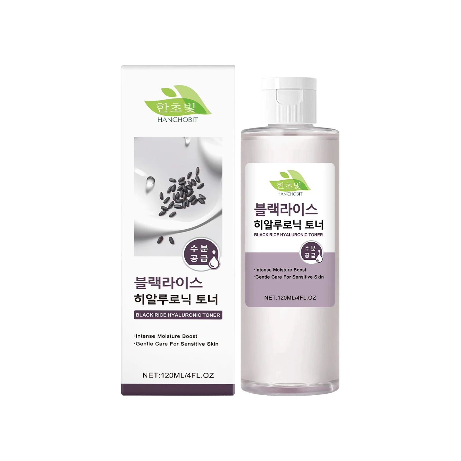 Black Rice Hyaluronic Acid Toner: Daily Deep Hydrating & Gentle Facial Essence Toner for Moisturizing Care Zpaxo 120ml