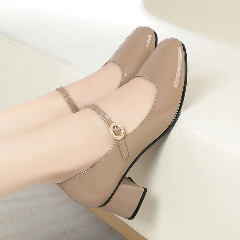 Mother's Shoes Soft Leather Bottom Women's 2023 Work Ladies Spring Zpaxo