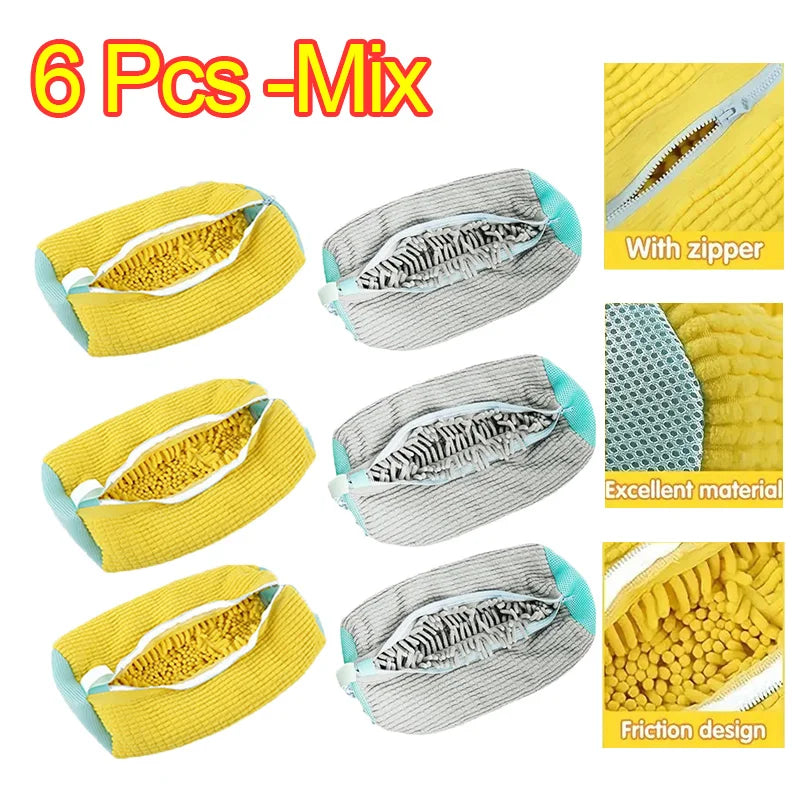 Sneaker Washing Net Bag To Wash Slippers Shoe Laundry Net Washing Machine Bag Slippers Shoes Bags Wash Slippers Washing Shoe Bag Zpaxo 6PCS-Mix