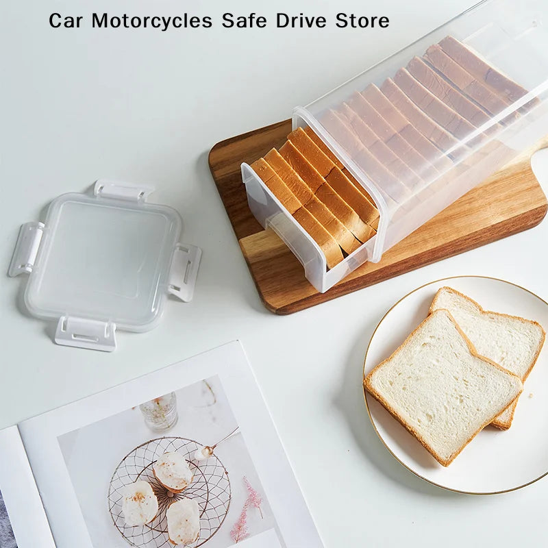 Plastic Bread Box Sealing Lid Tray Storage Sandwich Pasta Multigrain