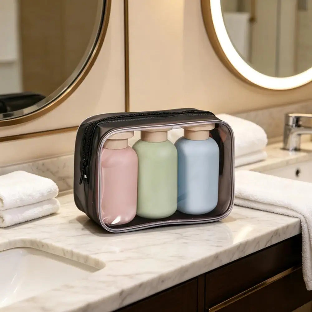3-Pack Refillable Travel Bottles – Leak-Proof Squeeze Containers Travel Bottles Set Zpaxo
