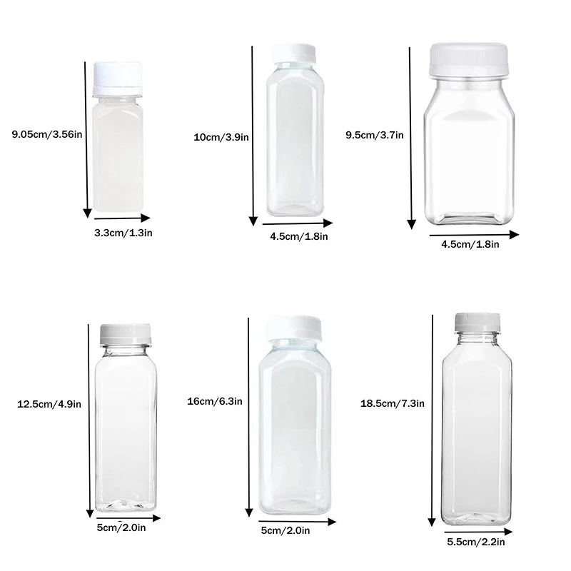 Empty Plastic Juice Bottles Caps Water Clear Bulk Drink Containers Zpaxo